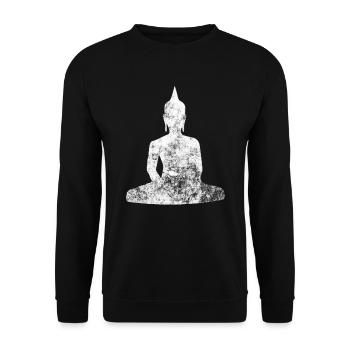 Buddha - Unisex Pullover - Schwarz - Vorne - Alina (178cm) & Michal (187cm)