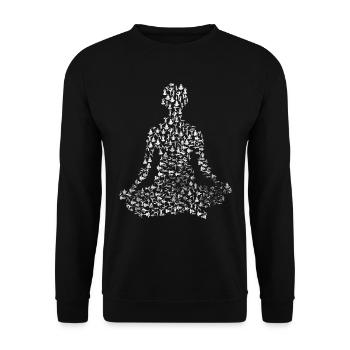 meditation - Unisex Sweatshirt - black - Front - Alina (178cm) & Michal (187cm)