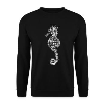 sea horse - Unisex Sweatshirt - black - Front - Alina (178cm) & Michal (187cm)