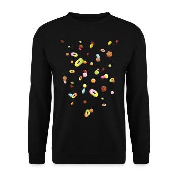 Pâtisserie bonbons pluie - Sweat-shirt Unisexe - noir - Devant - Alina (178cm) & Michal (187cm)