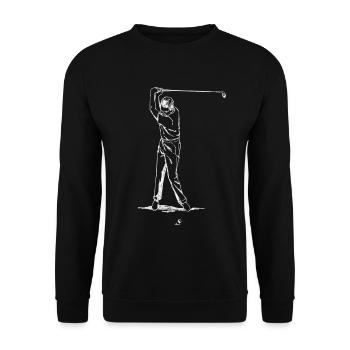 Golfer Golf Golfen - Unisex Pullover - Schwarz - Vorne - Alina (178cm) & Michal (187cm)