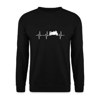 Motorradfahren Motorrad Motorradfahrer - Unisex Pullover - Schwarz - Vorne - Alina (178cm) & Michal (187cm)