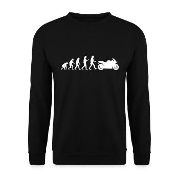 Motorrad Evolution Geschenk Motorradfahrer - Unisex Pullover - Schwarz - Vorne - Alina (178cm) & Michal (187cm)