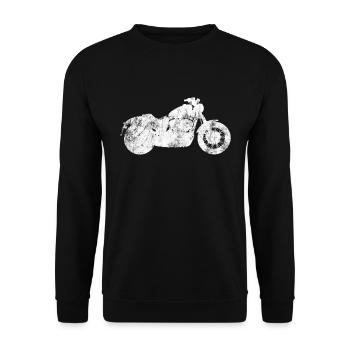 Motorrad Bike Motorradfahrer Motorradfahren - Unisex Pullover - Schwarz - Vorne - Alina (178cm) & Michal (187cm)
