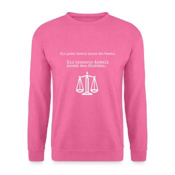 Anwalt | Jura | Jurist - Unisex Pullover - Pink - Vorne