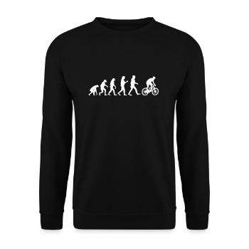Fahrrad Evolution lustig Fahrradfahrer Geschenk - Unisex Pullover - Schwarz - Vorne - Alina (178cm) & Michal (187cm)