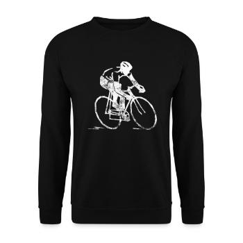 Road Bike Road Cycling Road Cyclist Gift - Unisex Sweatshirt - black - Front - Alina (178cm) & Michal (187cm)