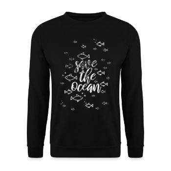 Ocean Fish Nature Love Human Earth Clean Sea - Unisex Pullover - Schwarz - Vorne - Alina (178cm) & Michal (187cm)