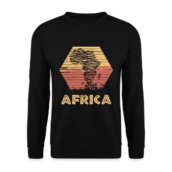 Afrika Natur Retro Style Geschenk Landkarte Land - Unisex Pullover - Schwarz - Vorne - Alina (178cm) & Michal (187cm)