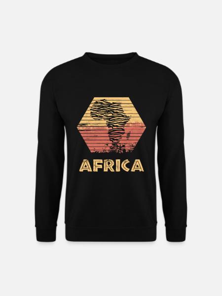 Afrika Natur Retro Style Geschenk Landkarte Land - Unisex Pullover - Schwarz