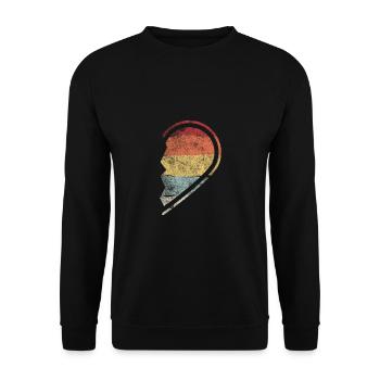 Retro Coeur Partnershirt Partnersook Couples Cadeau - Sweat-shirt Unisexe - noir - Devant - Alina (178cm) & Michal (187cm)