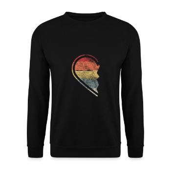 Retro Coeur Partnershirt Partnersook Couples Cadeau - Sweat-shirt Unisexe - noir - Devant - Alina (178cm) & Michal (187cm)