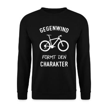 Mountainbike lustiger Spruch Fahrrad Fahrradfahren - Unisex Pullover - Schwarz - Vorne - Alina (178cm) & Michal (187cm)