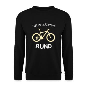 Fahrrad lustiger Spruch Mountainbiker - Unisex Pullover - Schwarz - Vorne - Alina (178cm) & Michal (187cm)