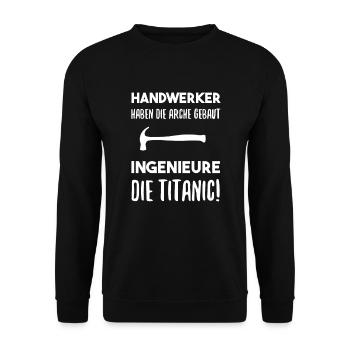 Handwerker Handwerk lustiger Spruch - Unisex Pullover - Schwarz - Vorne - Alina (178cm) & Michal (187cm)