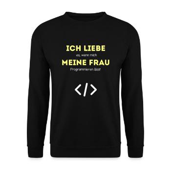 Programmierer lustiger Spruch Java Programmieren - Unisex Pullover - Schwarz - Vorne - Alina (178cm) & Michal (187cm)