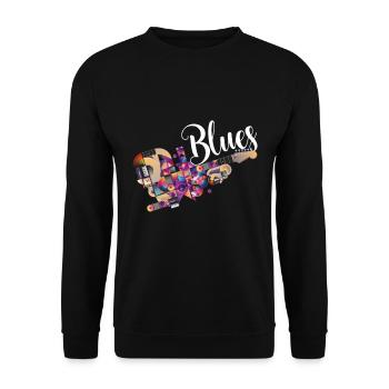 guitare blues - Sweat-shirt Unisexe - noir - Devant - Alina (178cm) & Michal (187cm)