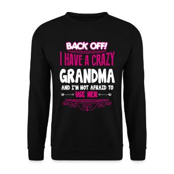 crazy grandma - Unisex Sweatshirt - black - Front - Alina (178cm) & Michal (187cm)