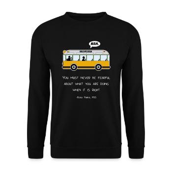 Pink Bus Parks Quote Anti Racism Nah Gift - Unisex Sweatshirt - black - Front - Alina (178cm) & Michal (187cm)