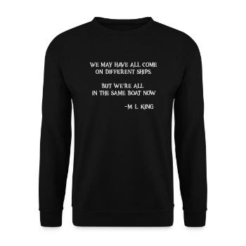 Martin Luther King Zitat Geschenk Anti Rassismus - Unisex Pullover - Schwarz - Vorne - Alina (178cm) & Michal (187cm)