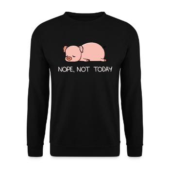 Non aujourd'hui cadeau de bacon de porc paresseux de porc - Sweat-shirt Unisexe - noir - Devant - Alina (178cm) & Michal (187cm)