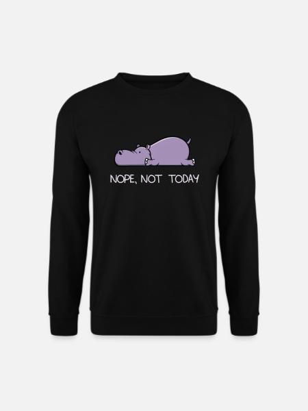 Lustiges faules Hippo Nil pferd Nope Geschenk - Unisex Pullover - Schwarz