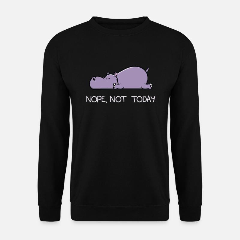 Lustiges faules Hippo Nil pferd Nope Geschenk - Unisex Pullover - Schwarz