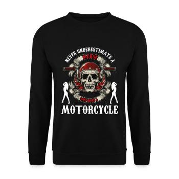Motorrad - Unisex Pullover - Schwarz - Vorne - Alina (178cm) & Michal (187cm)