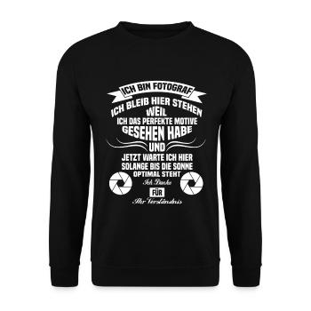 fotografie Fotograf lustig - Unisex Pullover - Schwarz - Vorne - Alina (178cm) & Michal (187cm)