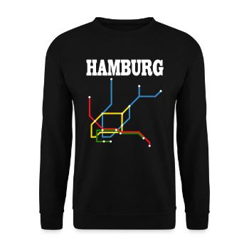 Hamburg subway subway - Unisex Sweatshirt - black - Front - Alina (178cm) & Michal (187cm)