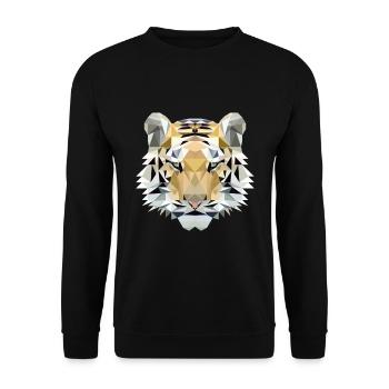 Polygon Tiger - Unisex Sweatshirt - black - Front - Alina (178cm) & Michal (187cm)