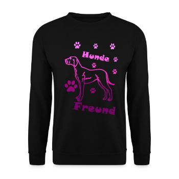 Hundeliebhaber Hundefreund - Unisex Pullover - Schwarz - Vorne - Alina (178cm) & Michal (187cm)
