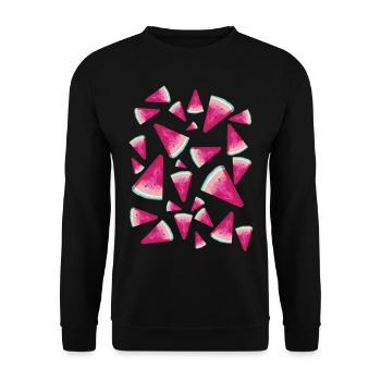 Pastèque Pastèque Pattern - Sweat-shirt Unisexe - noir - Devant - Alina (178cm) & Michal (187cm)