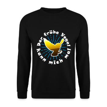 Early Bird - Unisex Sweatshirt - black - Front - Alina (178cm) & Michal (187cm)