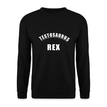 Testosaurus Rex Lustig Sport Humor - Unisex Pullover - Schwarz - Vorne - Alina (178cm) & Michal (187cm)