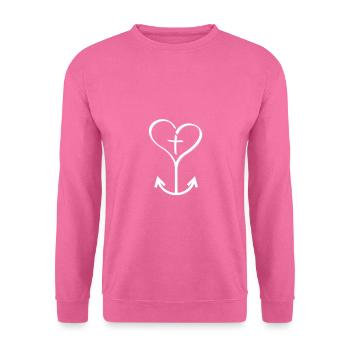 Cross heart anchor - Unisex Sweatshirt - pink - Front