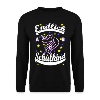 Finally schoolchild enrolment - Unisex Sweatshirt - black - Front - Alina (178cm) & Michal (187cm)