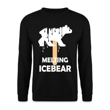 Melting Polar Bear - Unisex Sweatshirt - black - Front - Alina (178cm) & Michal (187cm)