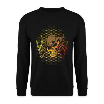 Skull Skeletal Hands - Unisex Sweatshirt - black - Front - Alina (178cm) & Michal (187cm)