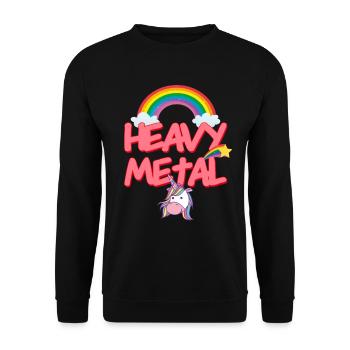 HEAVY METAL headbanger unicorn unicorn thrash rock - Unisex Sweatshirt - black - Front - Alina (178cm) & Michal (187cm)