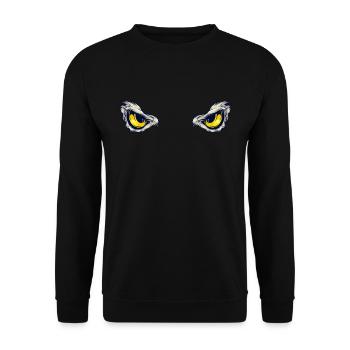 Adleraugen Adler Augen Vogel - Unisex Pullover - Schwarz - Vorne - Alina (178cm) & Michal (187cm)