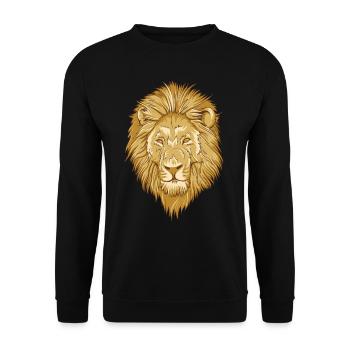 Lion Tête de lion - Sweat-shirt Unisexe - noir - Devant - Alina (178cm) & Michal (187cm)