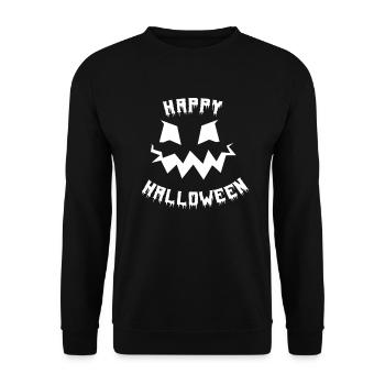 Happy Halloween Pumpkin Face - Unisex Sweatshirt - black - Front - Alina (178cm) & Michal (187cm)