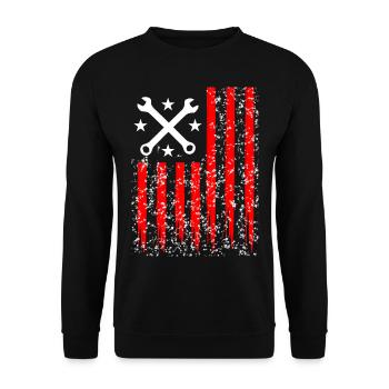 US Car Flag - Unisex Sweatshirt - black - Front - Alina (178cm) & Michal (187cm)