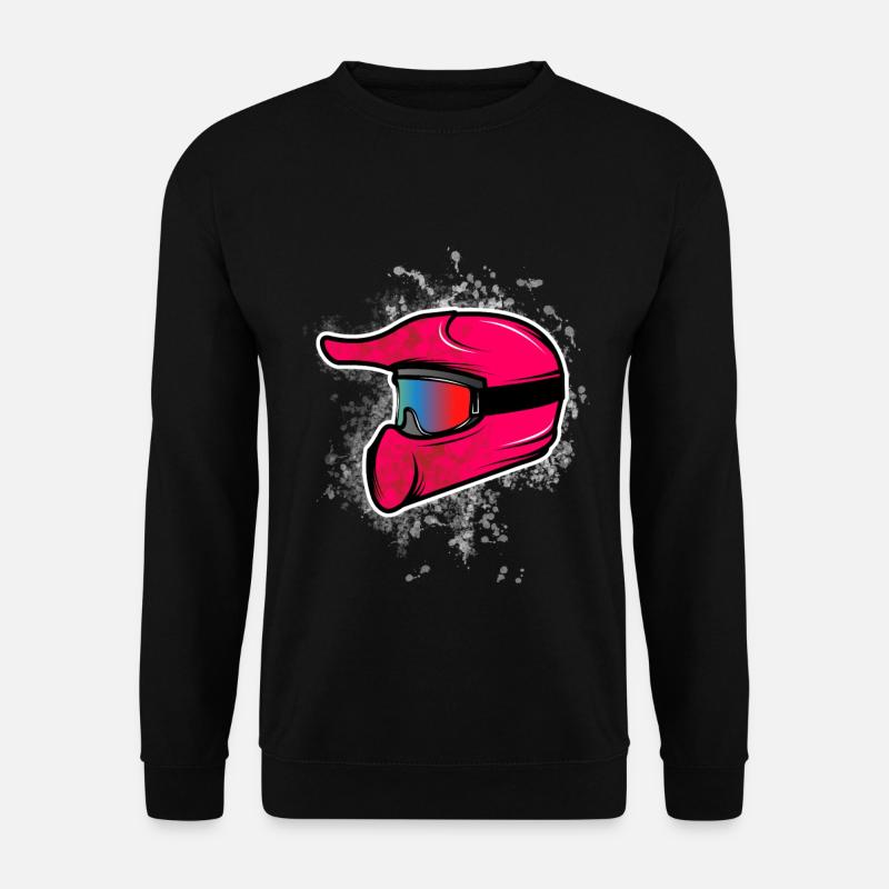 Motocross Helm Pink - Unisex Pullover - Schwarz