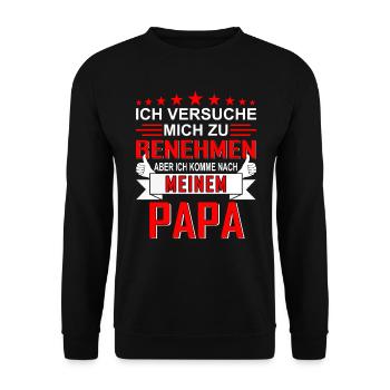 Papa sort pour les enfants - Sweat-shirt Unisexe - noir - Devant - Alina (178cm) & Michal (187cm)