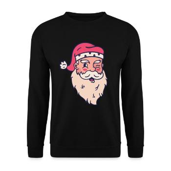 Bonnet Père Noël rouge - Sweat-shirt Unisexe - noir - Devant - Alina (178cm) & Michal (187cm)