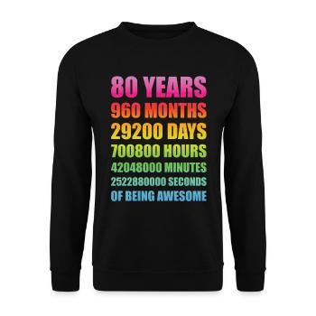 Cadeau d'anniversaire de 80 ans drôle - Sweat-shirt Unisexe - noir - Devant - Alina (178cm) & Michal (187cm)