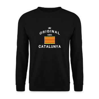 Catalonia Barcelona Catalan independence - Unisex Sweatshirt - black - Front - Alina (178cm) & Michal (187cm)
