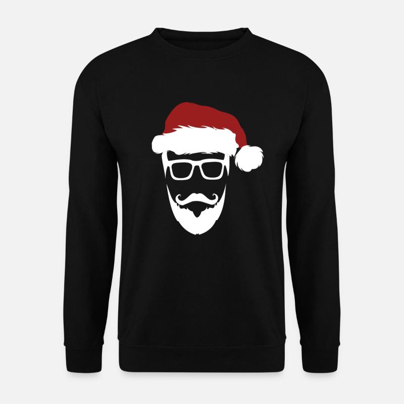 Santa Claus hipster beard glasses cap - Unisex Sweatshirt - black